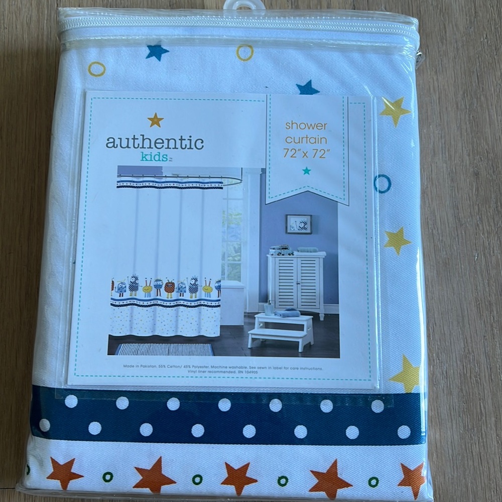 Authentic kids monster shower curtain nwt